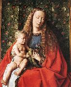 EYCK, Jan van The Madonna with Canon van der Paele (detail) dfg